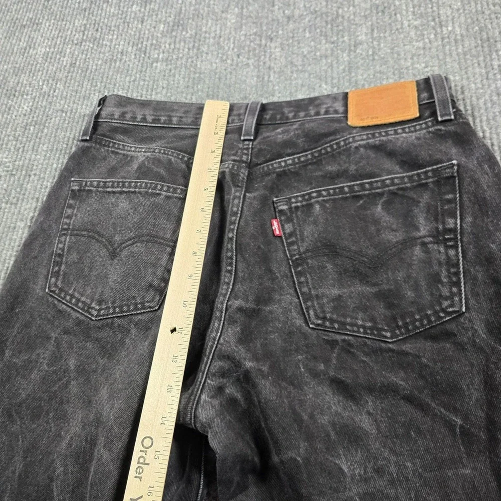 Levi's 501 '90s Jeans Mens 30x30 Black Stone Wash Relaxed Straight Button Fly